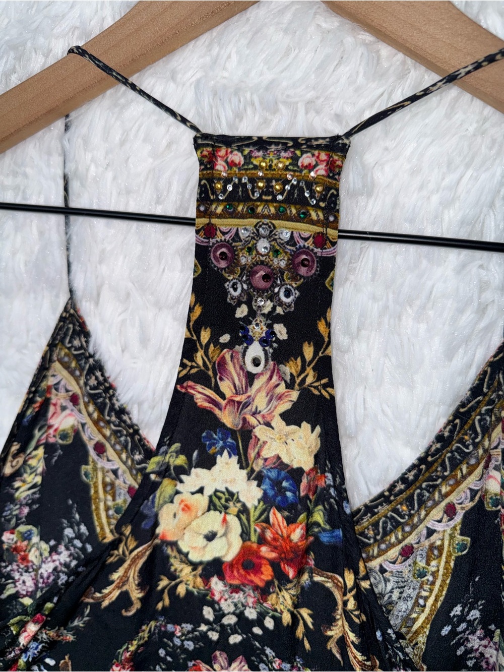 Camilla 2018 Hampton Hive Silk Rhinestone Embellished Camisole Floral Garden Top - Picture 11 of 11
